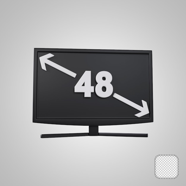 PSD smart tv aspect ratio icona 3d illustrazione 3d