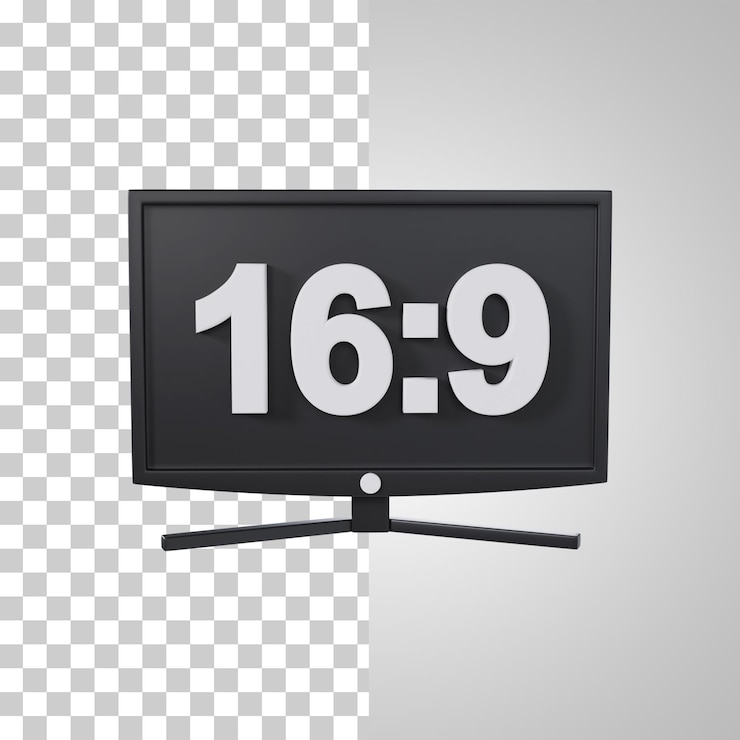PSD smart tv icon widescreen 3d rendering