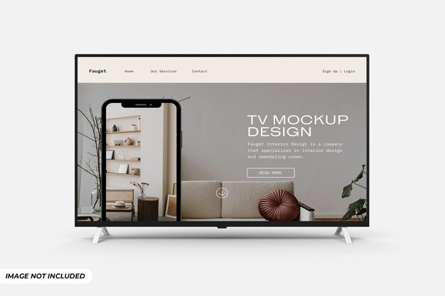 PSD smart tv mockup bewerkbare psd-sjabloon