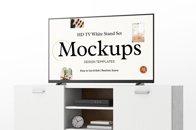 PSD smart tv mockup psd-sjabloon bewerkbare achtergrond