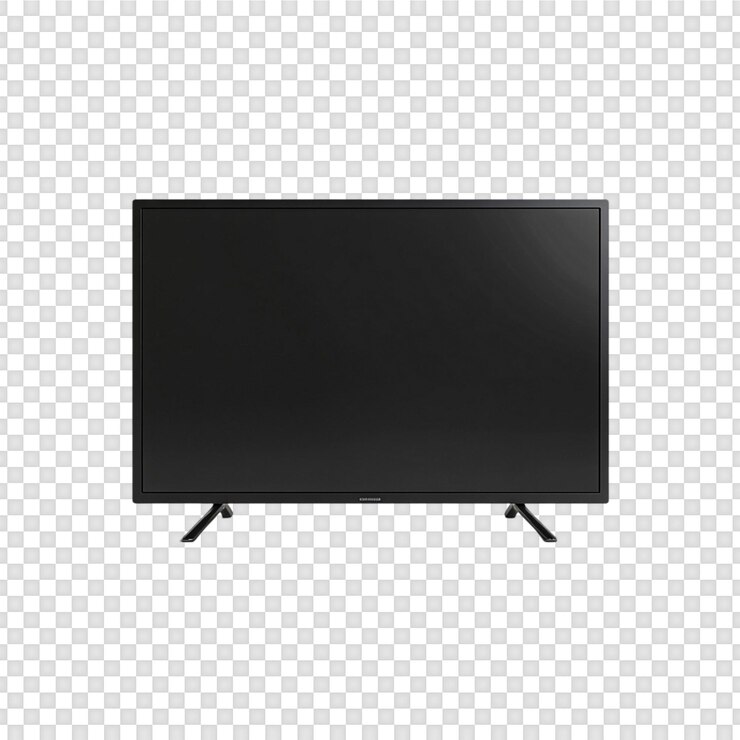 PSD スマートテレビスクリーンのモックアップが透明な背景で隔離されています