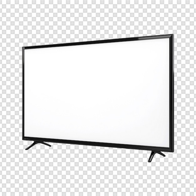 smart tv screen mockup isolated on transparent background