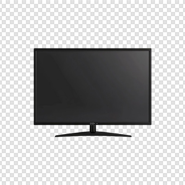 スマートテレビスクリーンのモックアップが透明な背景で隔離されています