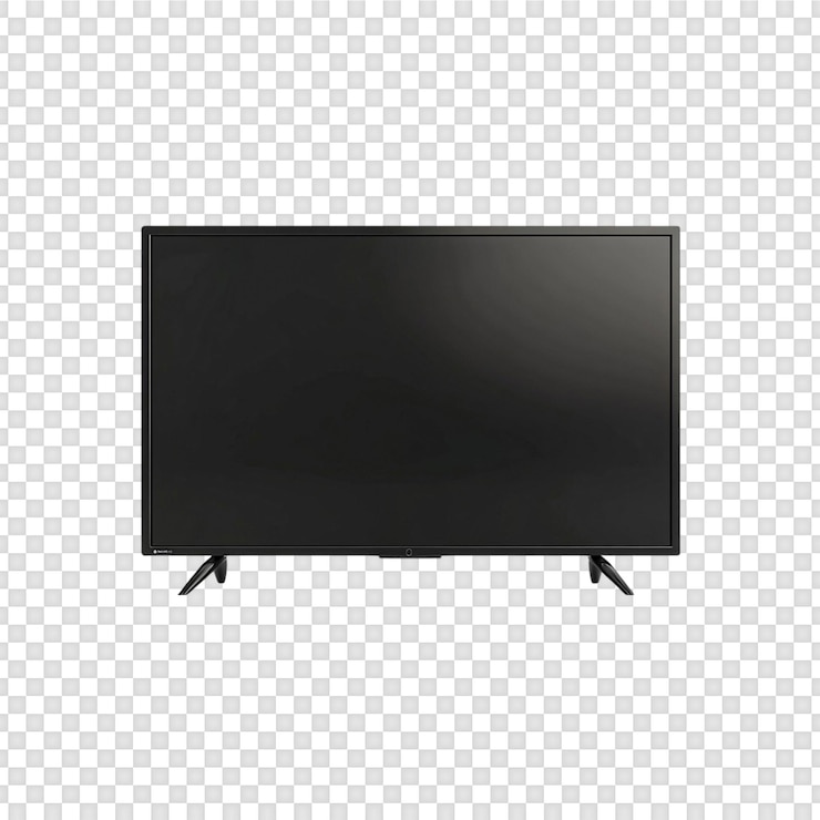 PSD スマートテレビスクリーンのモックアップが透明な背景で隔離されています