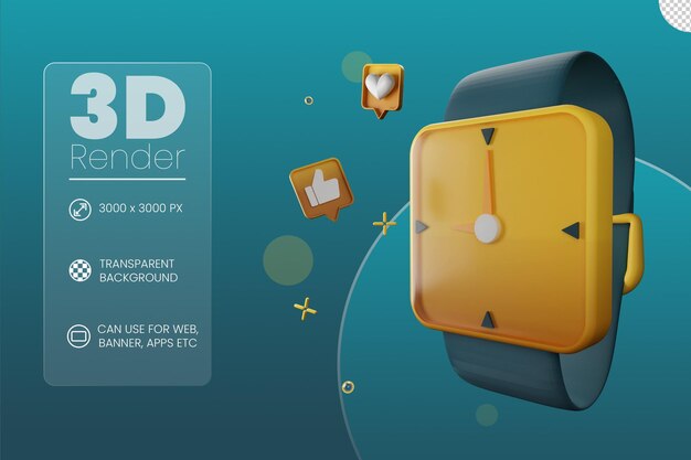 PSD smart watch 3d illustration