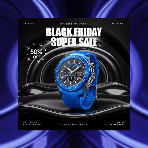 PSD smart watch black friday super sale social media instagram post template