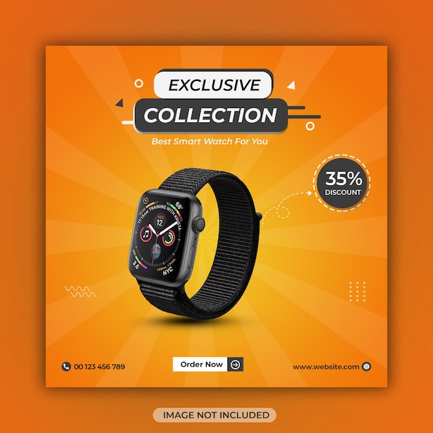 Smart watch-collectie promotie sjabloon voor spandoek voor sociale media