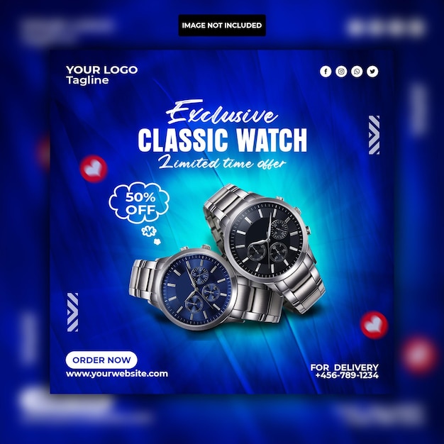 Smart watch facebook post design template