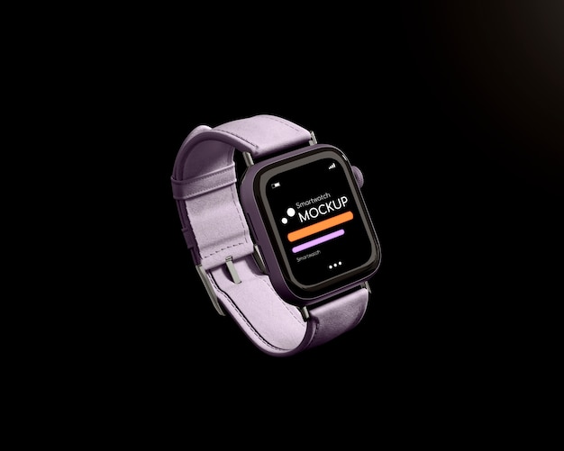 PSD smart watch mockup in geometric scene