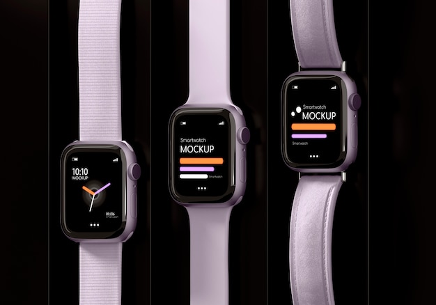 smart watch mockup in geometric scene