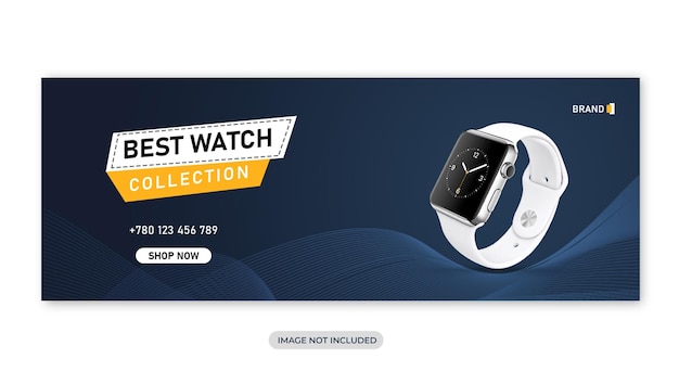 PSD smart watch social media cover design template