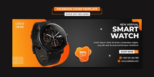 Smart watch social media and facebook cover template