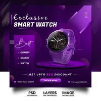PSD smart watch social media marketing banner design