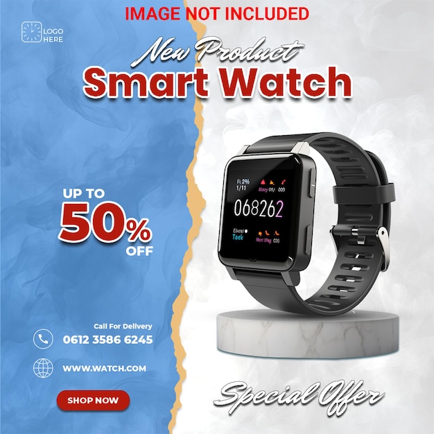 PSD smart watch social media post square