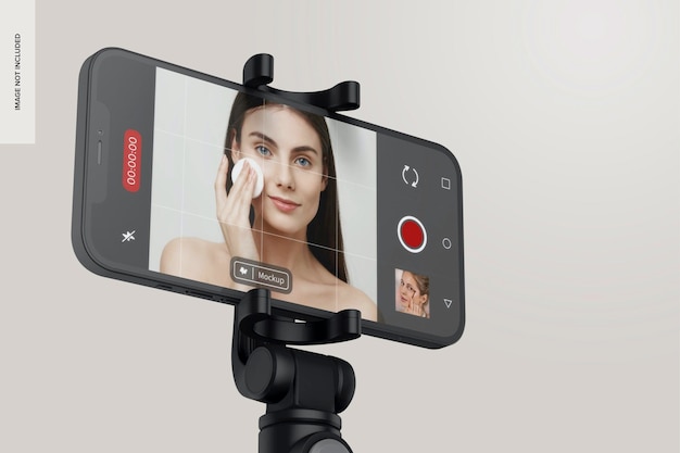 Smartfon na makiecie statywu
