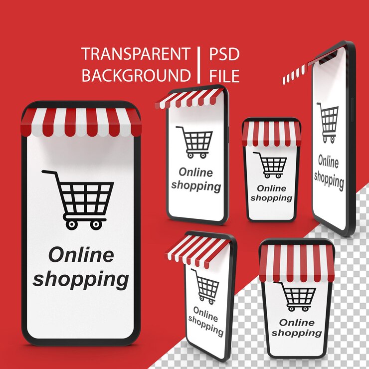PSD smartfon z dachem zakupy online png