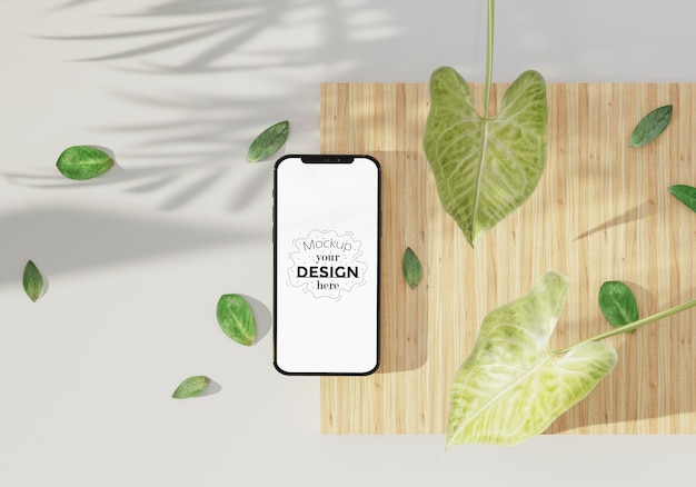 Smartfon Z Dekoracją Psd Mockup