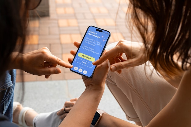 Smartfon z makietą mediów społecznościowych