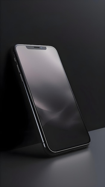 Smartfon Z Pustym Ekranem Na Czarnym Tle Renderowanie 3d