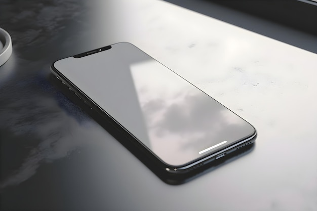 PSD smartfon z pustym ekranem na stole
