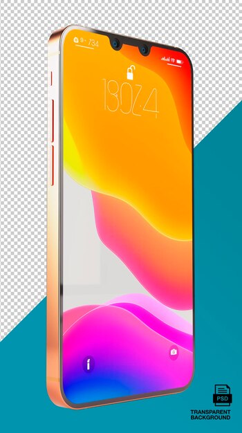 PSD smartfon z tapetą sunrise gradient