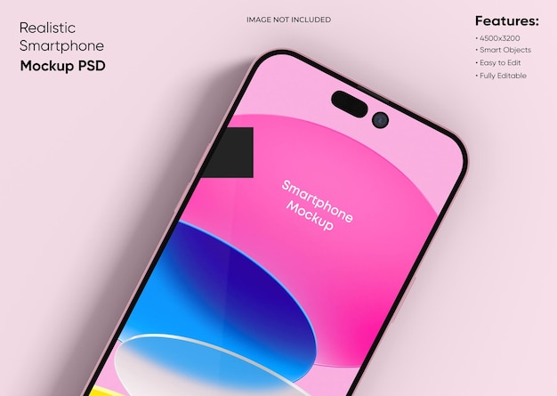 Smartphone 14 pro max mockup voor app en website UI branding 2 telefoons aan de voorkant 3D renderen