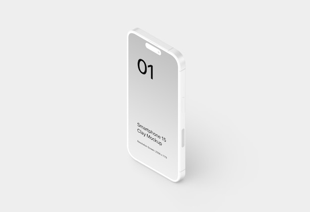 PSD smartphone 15 clay isometric stand a destra