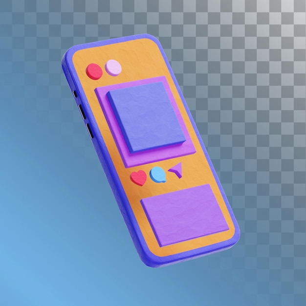 PSD illustrazione 3d dello smartphone