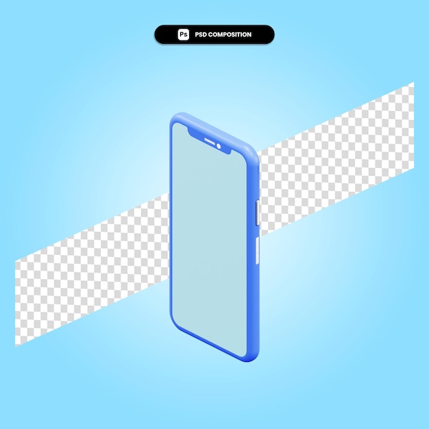 Smartphone 3d render illustration isolated