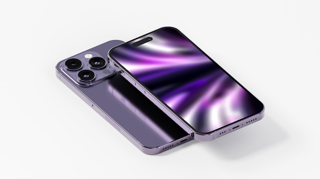 smartphone angled mockup for web or app presentation 3d render