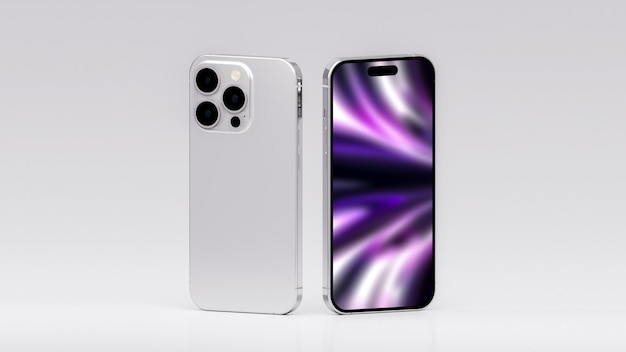 Smartphone angled mockup for web or app presentation 3d render