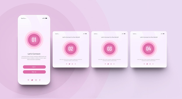 smartphone app interface and social post presentation mockup isolated
