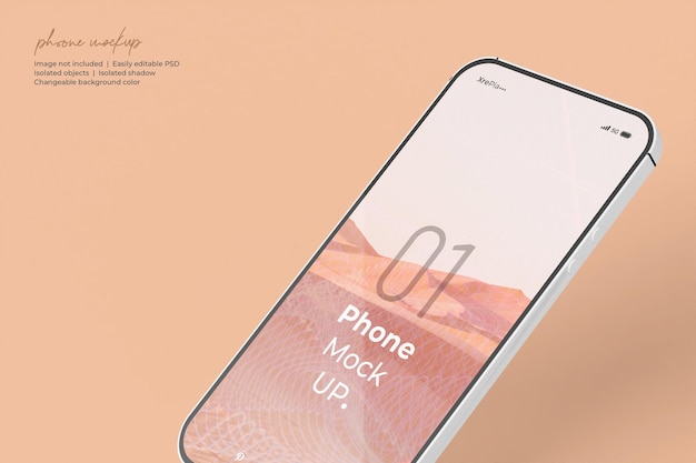 Smartphone app interface presentation mockup isolated