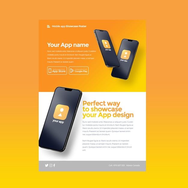 PSD smartphone app mockup