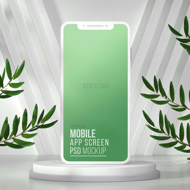 PSD smartphone-app-scherm 3d-mockup