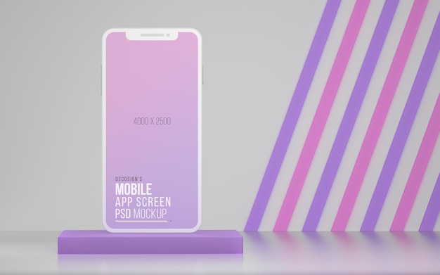 Smartphone App Screen 3D Mockup