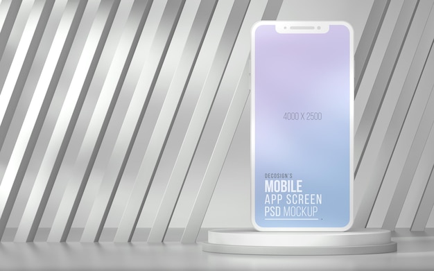 Smartphone app screen 3d mockup