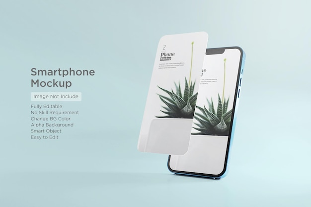 Mockup dello schermo dell'app per smartphone