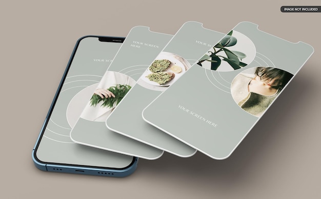 PSD mockup dello schermo dell'app per smartphone