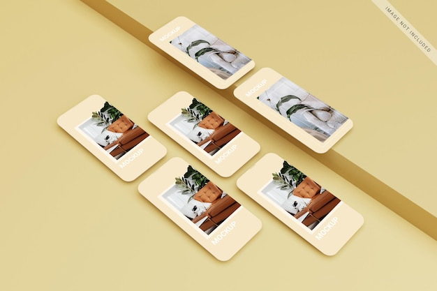 スマートフォンアプリ画面プレゼンテーションモックアップ