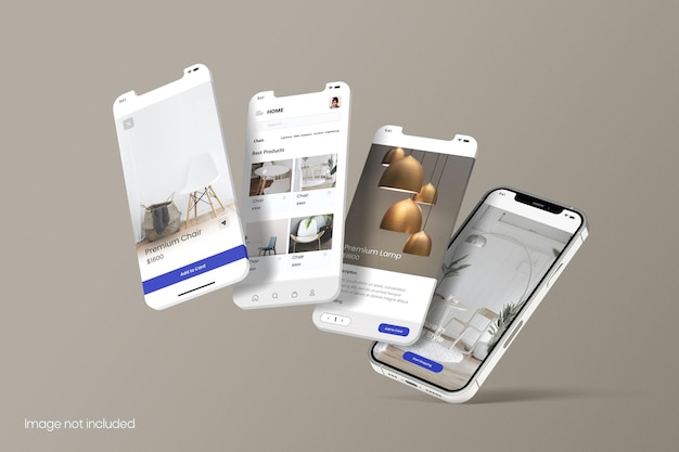 PSD smartphone for apps screen mockup