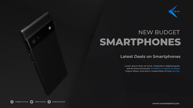 PSD smartphone banner with dark background template