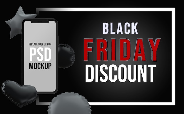 PSD smartphone black friday mockup design