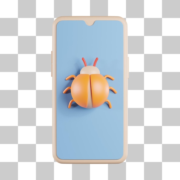 Smartphone bug 3d icon