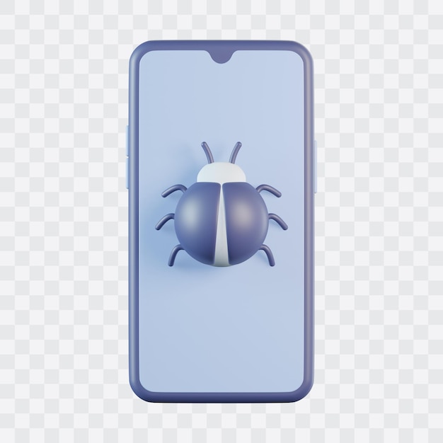 Iconica 3d del bug dello smartphone