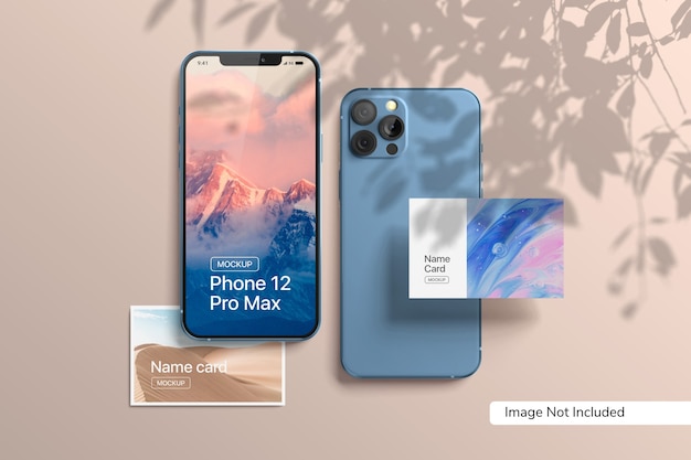 Smartphone e mockup di carte