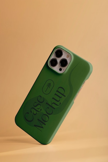 Smartphone and case in studio mockup