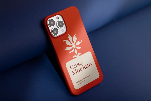 Smartphone and case in studio mockup