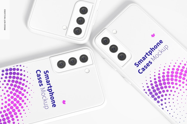 Smartphone cases mockup, close up