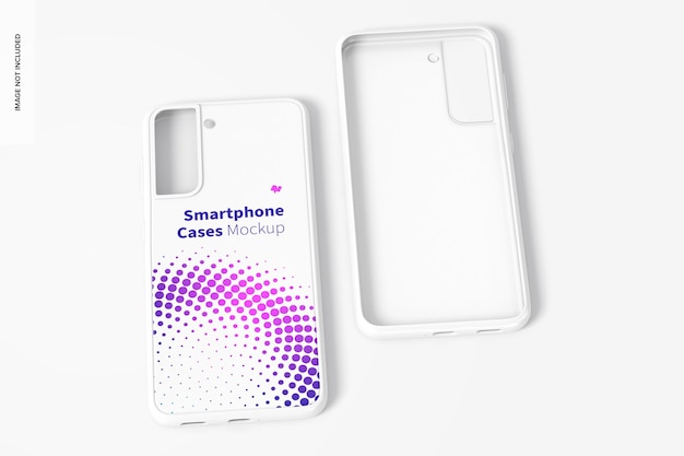 Smartphone cases mockup, front and back view